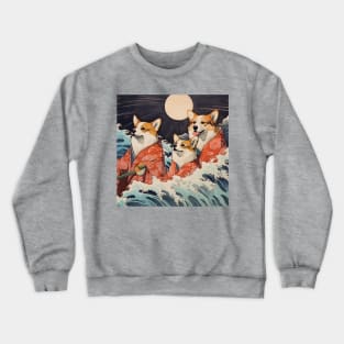 Corgis in Kimonos - Ocean Crewneck Sweatshirt